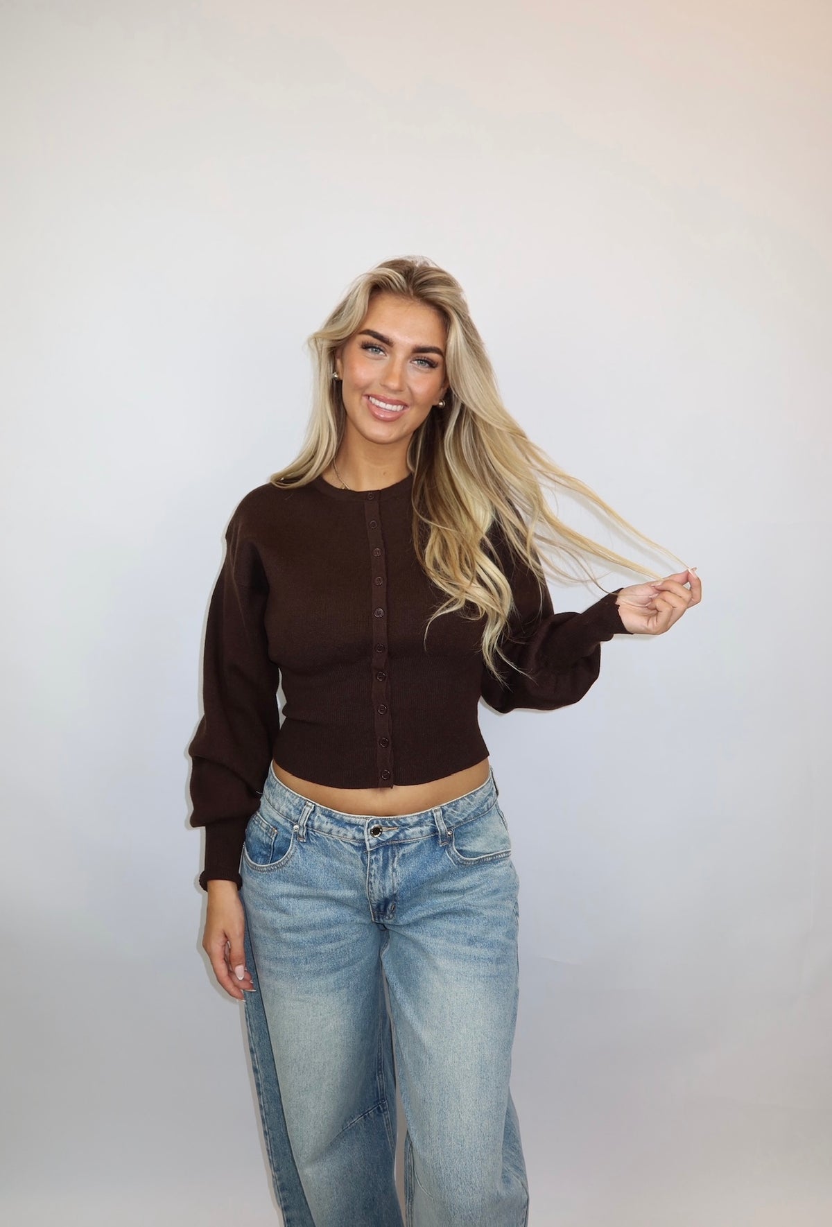 Zoe vest donkerbruin