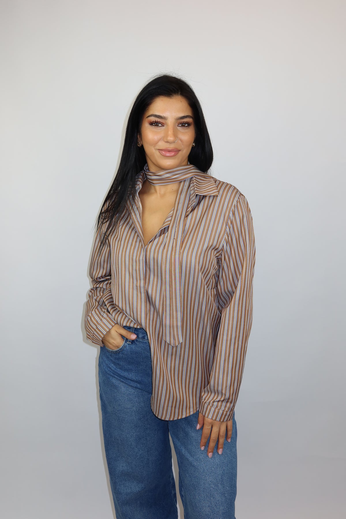 Mila blouse bruin