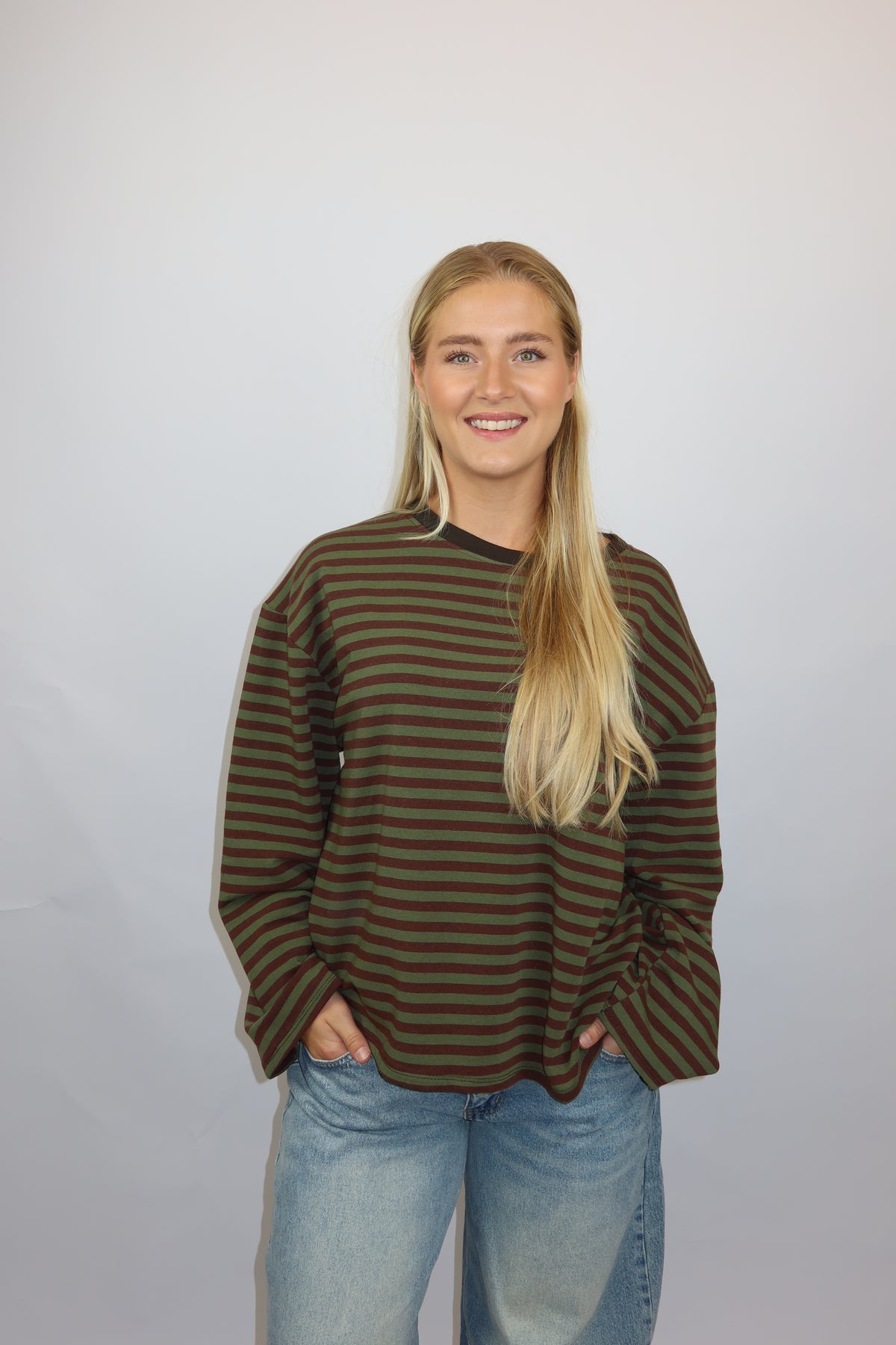 Nuray longsleeve khaki/bruin
