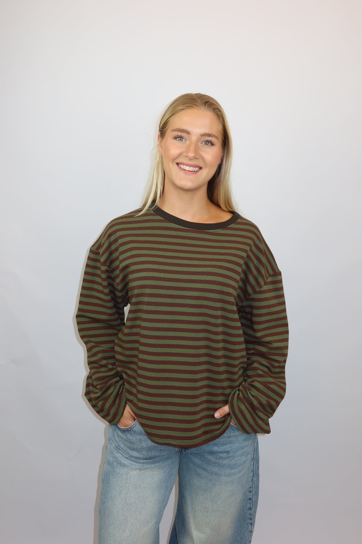 Nuray longsleeve khaki/bruin