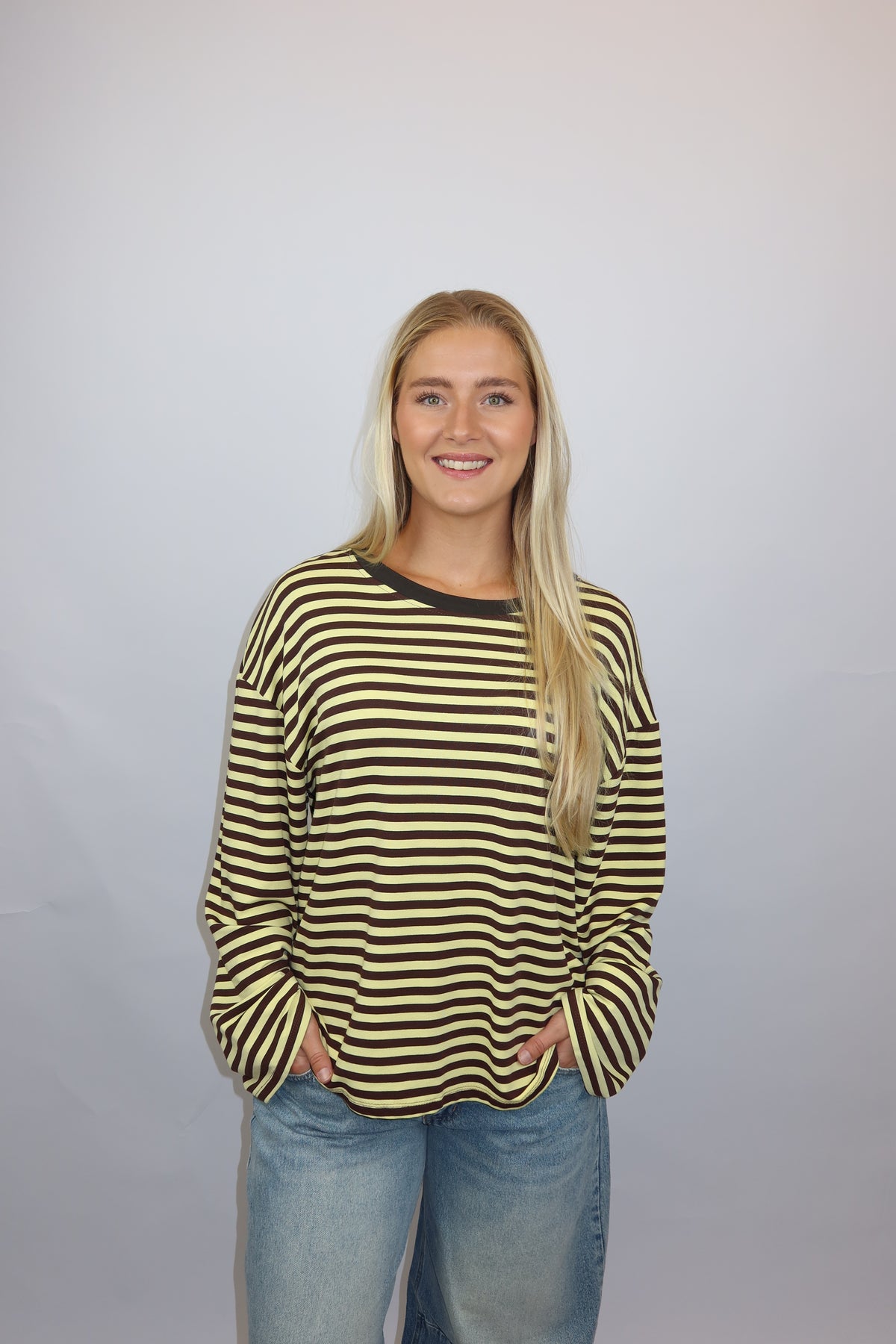 Nuray longsleeve bruin/geel