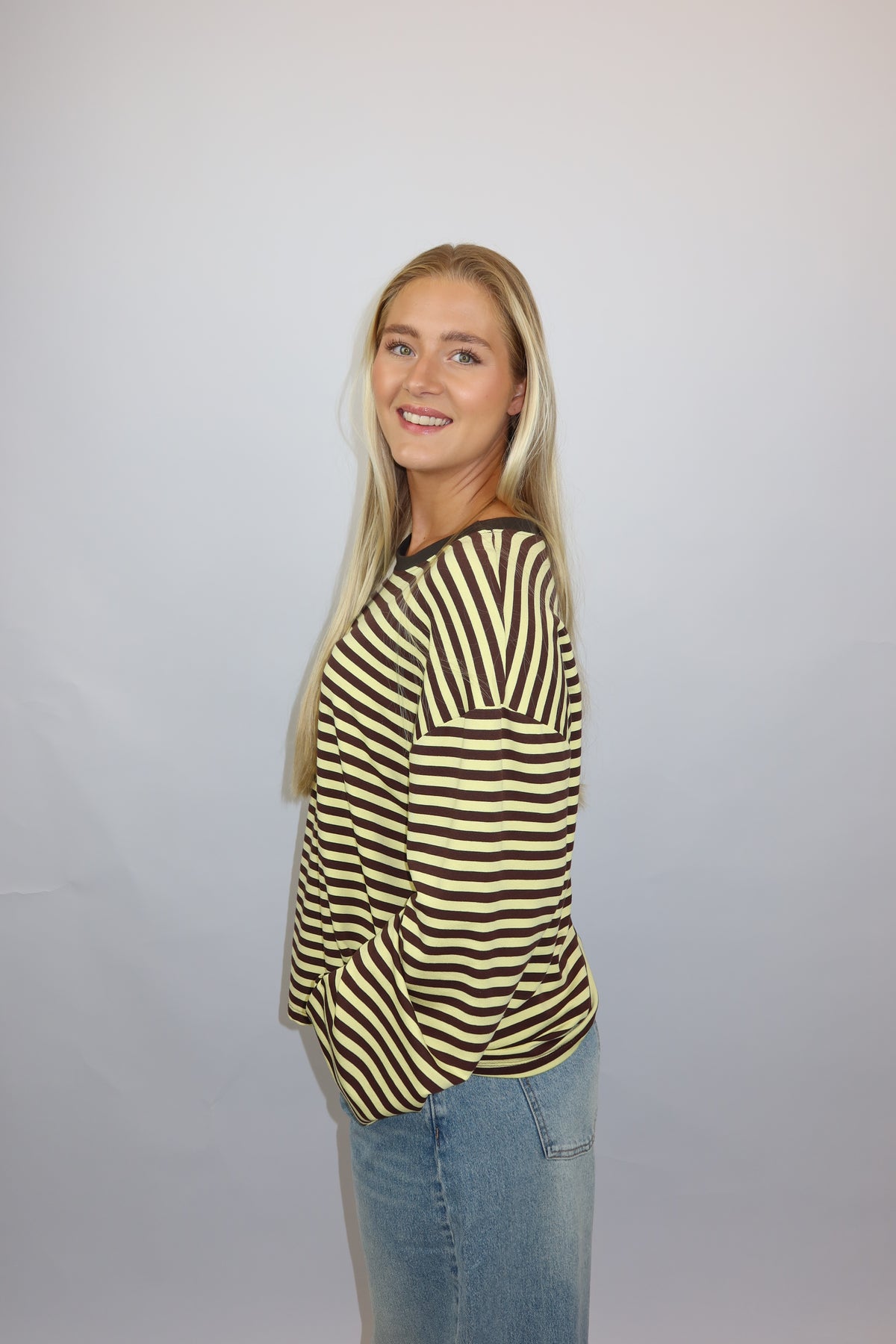 Nuray longsleeve bruin/geel
