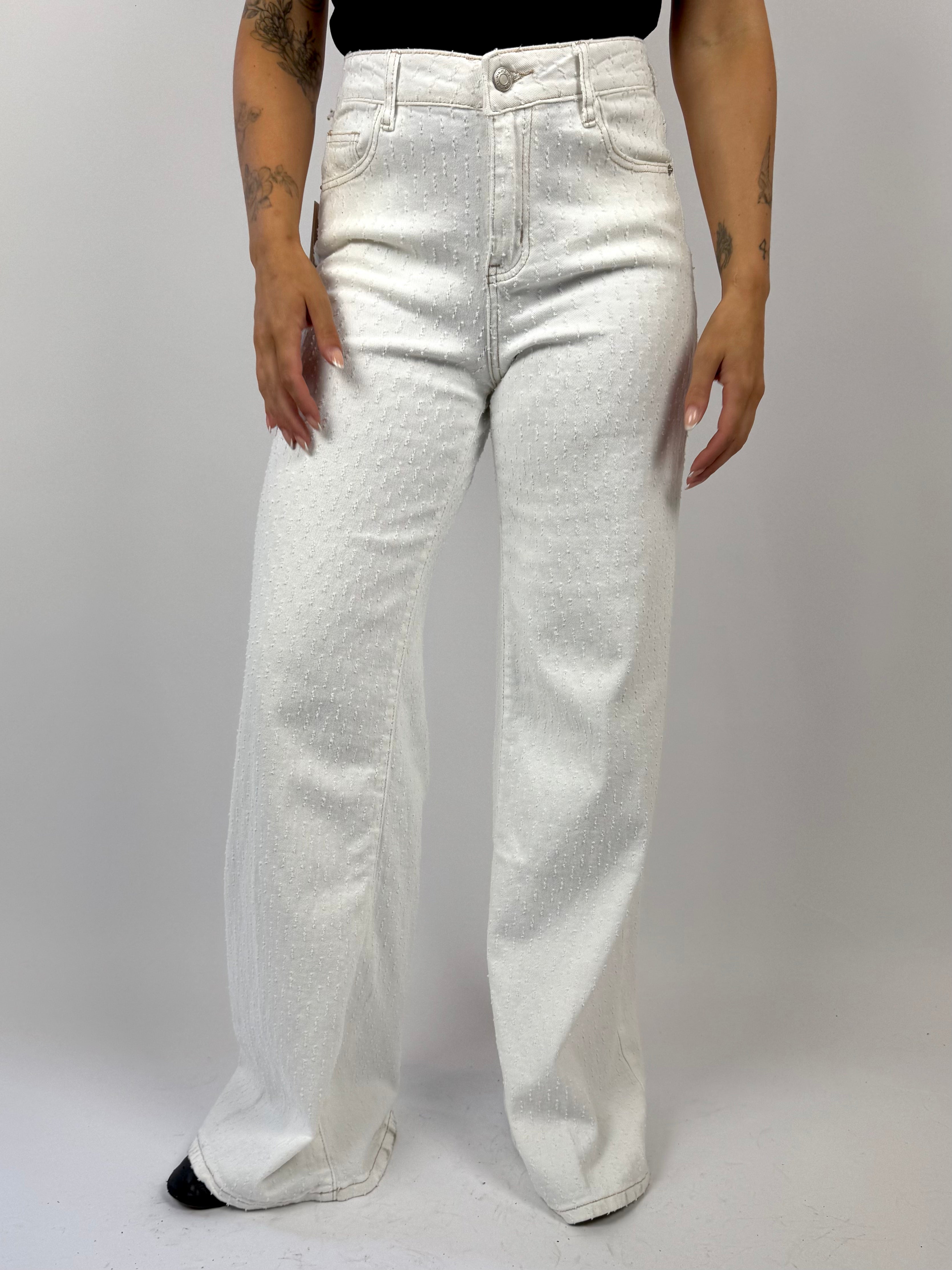 Evi wide leg jeans wit