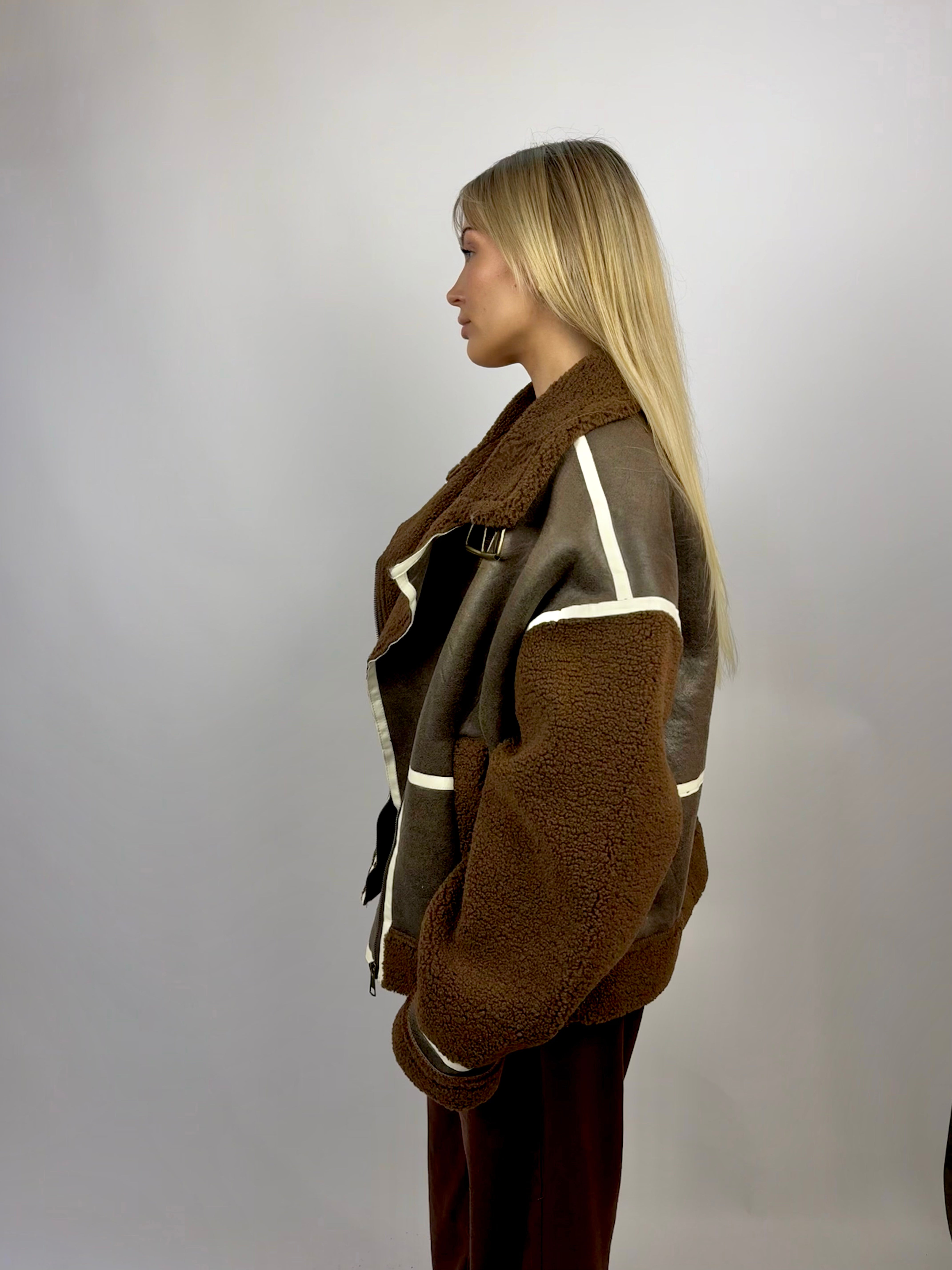 Biker teddy jas bruin