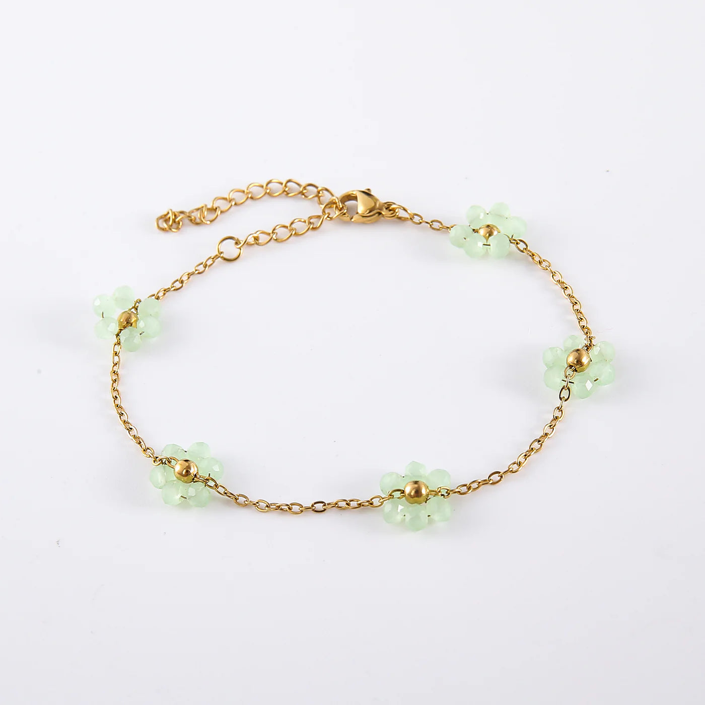 Flower armband mint groen